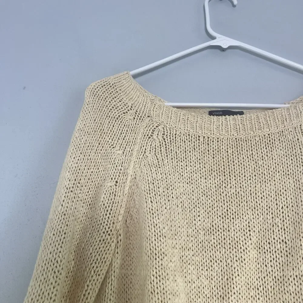 NOT FOR SALE!- Vince Womens Cable Knit Crew Neck Sweater Cream Sz XS - Picture 2 of 10